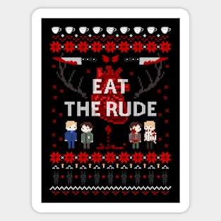 Eat The Rude Ugly Sweater Sticker